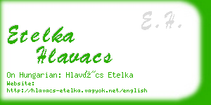 etelka hlavacs business card